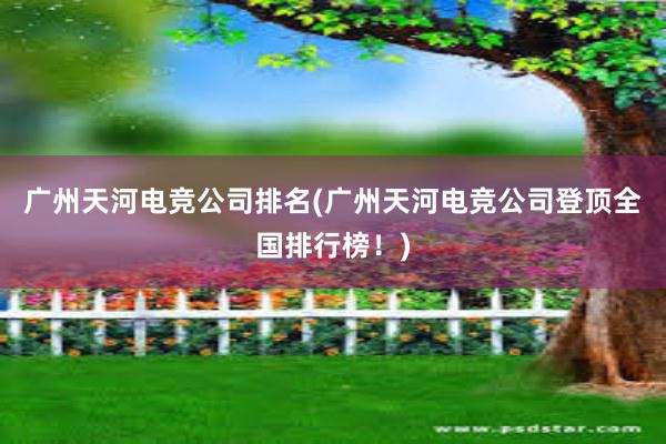 广州天河电竞公司排名(广州天河电竞公司登顶全国排行榜！)